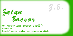 zalan bocsor business card